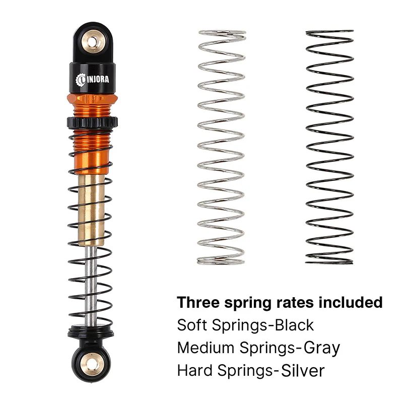INJORA 43mm Aluminum Threaded Double Barrel Shocks Dampers for Axial SCX24 - Image 15