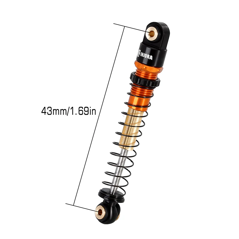 INJORA 43mm Aluminum Threaded Double Barrel Shocks Dampers for Axial SCX24 - Image 16