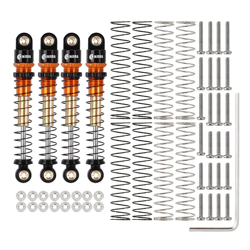 INJORA 43mm Aluminum Threaded Double Barrel Shocks Dampers for Axial SCX24 - Image 14