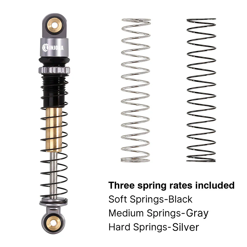 INJORA 43mm Aluminum Threaded Double Barrel Shocks Dampers for Axial SCX24 - Image 27