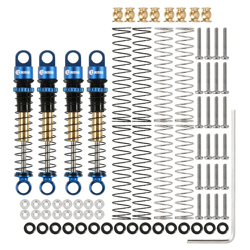 INJORA 43mm Aluminum Threaded Double Barrel Shocks Dampers for Axial SCX24 - Image 20