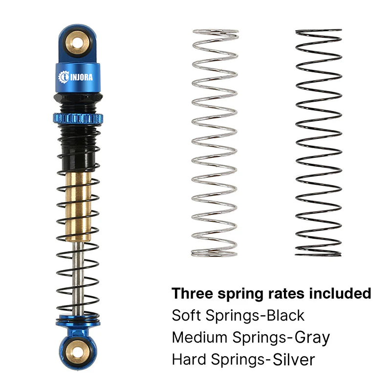 INJORA 43mm Aluminum Threaded Double Barrel Shocks Dampers for Axial SCX24 - Image 21