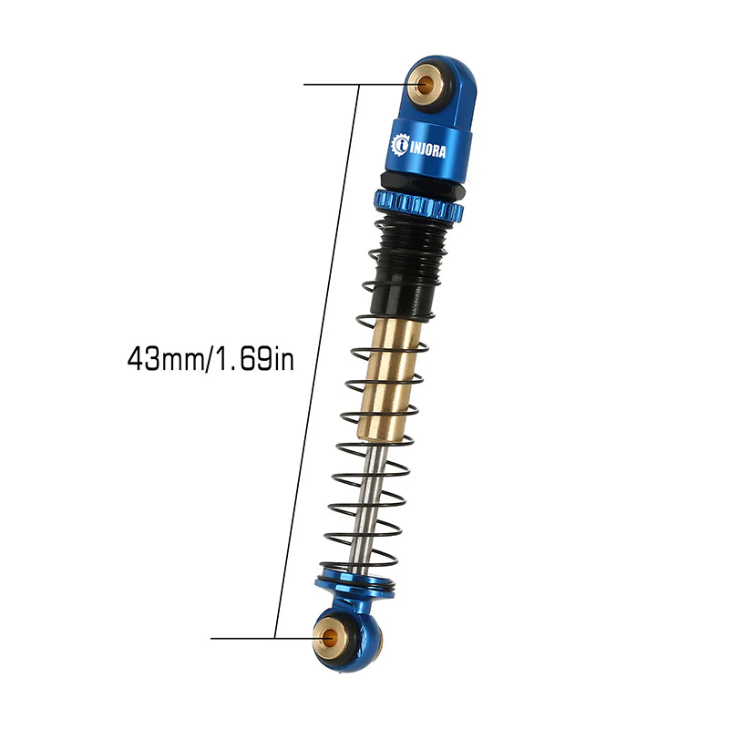 INJORA 43mm Aluminum Threaded Double Barrel Shocks Dampers for Axial SCX24 - Image 22