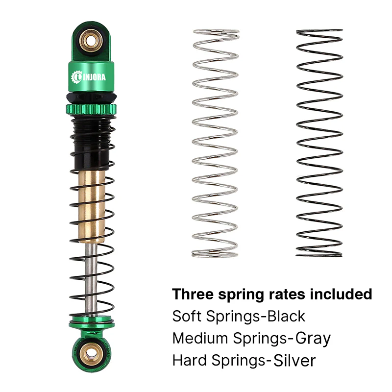 INJORA 43mm Aluminum Threaded Double Barrel Shocks Dampers for Axial SCX24 - Image 9