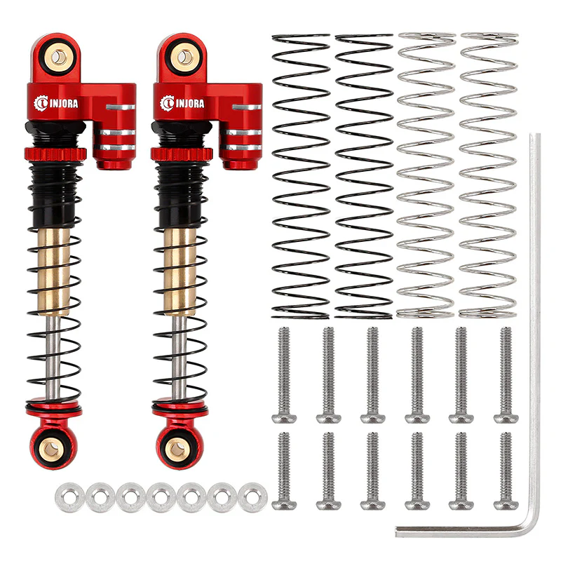 [Germany Clearance Deal] INJORA 43mm Aluminum Threaded Double Barrel Shocks with Fake Reservoir for Axial SCX24