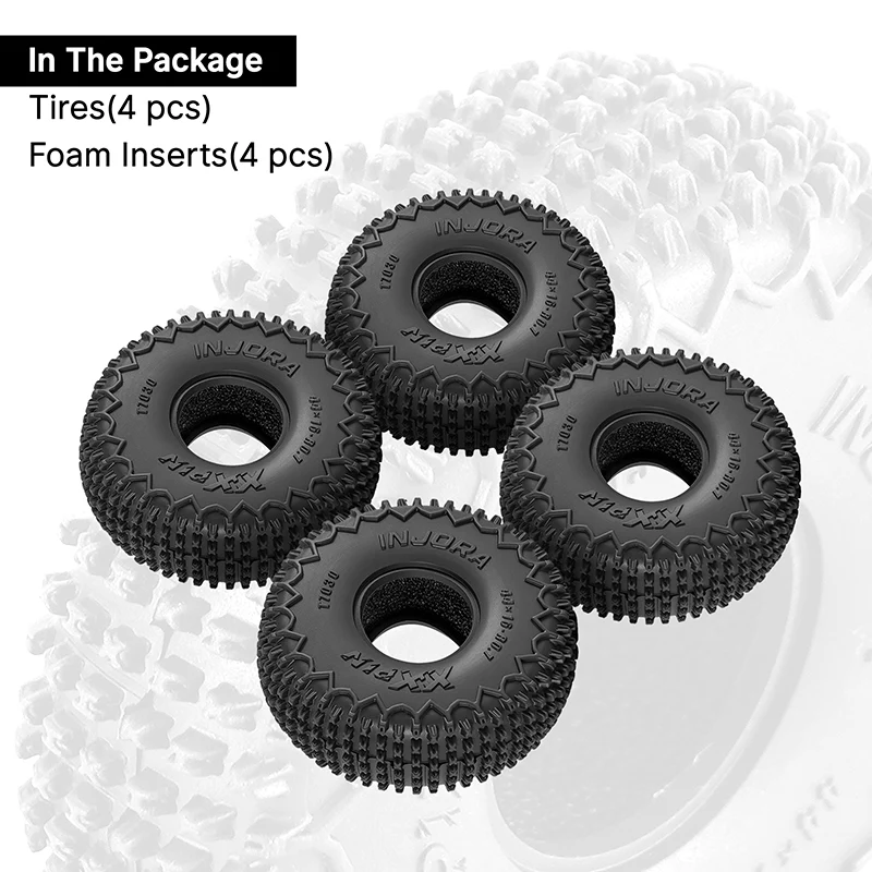 INJORA 44*16mm 0.7" XHX Pin Tires for 1/30 SCX30 (T7030) - Image 6