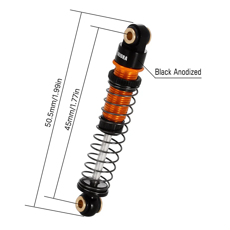 INJORA 45mm Aluminum Threaded Oil Shock Absorbers for FMS FCX24 FCX18 - Image 10