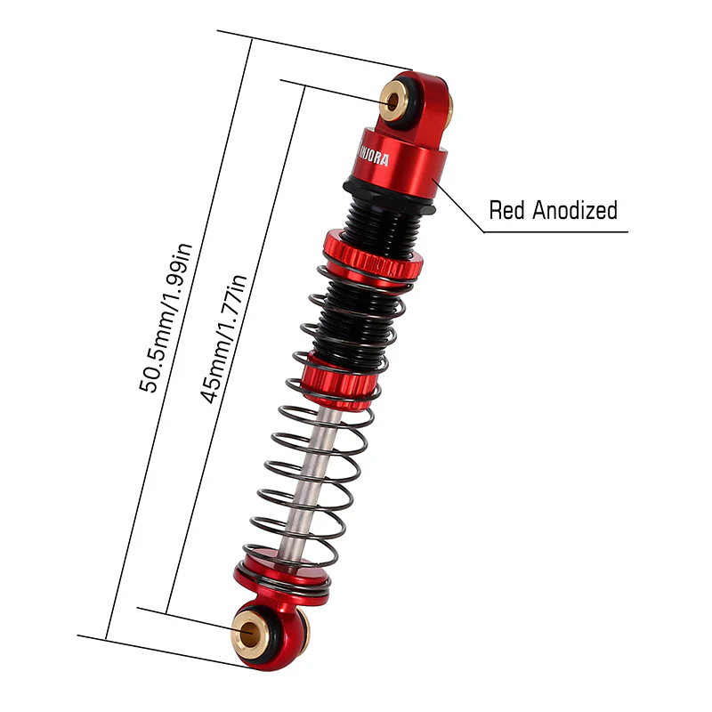 INJORA 45mm Aluminum Threaded Oil Shock Absorbers for FMS FCX24 FCX18 - Image 4