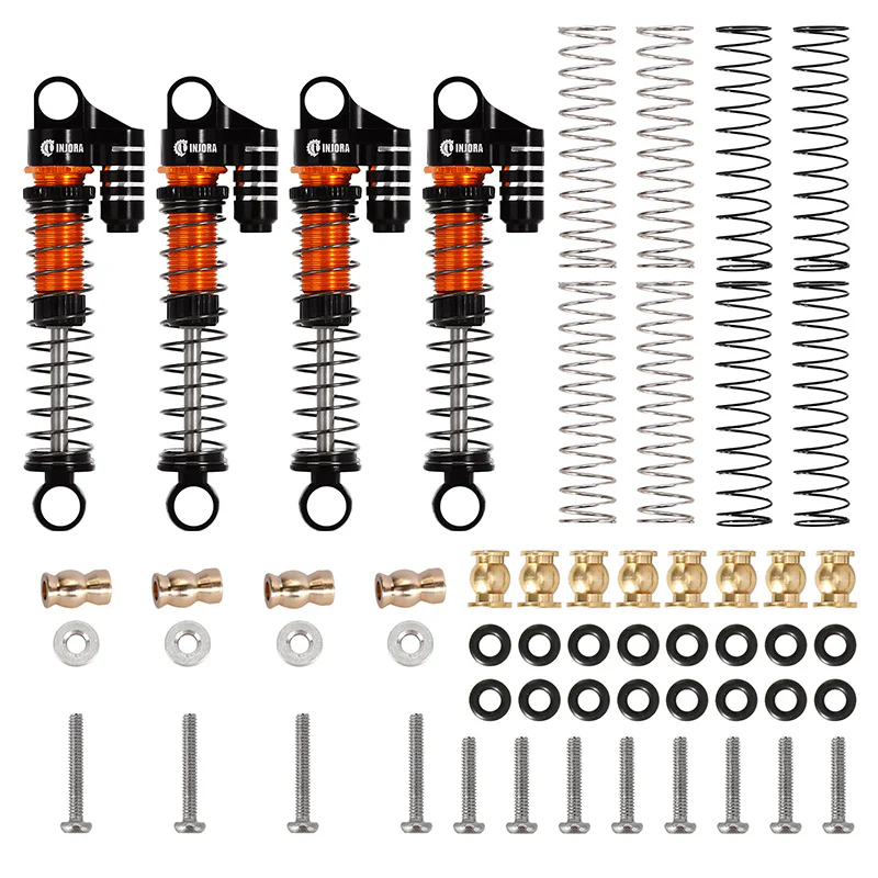 INJORA 45mm Aluminum Threaded Oil Shocks with Fake Reservoir for FMS FCX24 FCX18 - Image 4