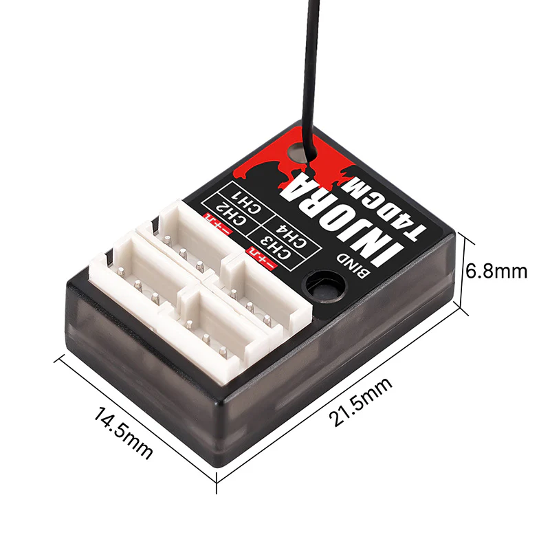 INJORA 4CH 2.4GHz Micro Receiver for 1/32 1/30 1/24 RC Cars - Image 4