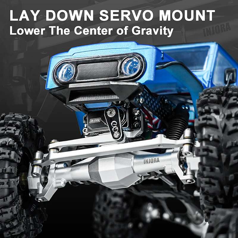 [US Warehouse] INJORA +4mm Diamond Axles with Lay Down Servo Mount & Links for 1/18 TRX4M - Image 3