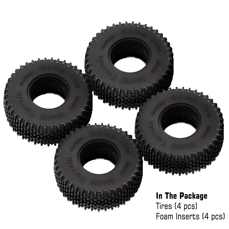 INJORA 1.0" 55*20mm Comp Pin Tires (T1013) (4) - Image 7