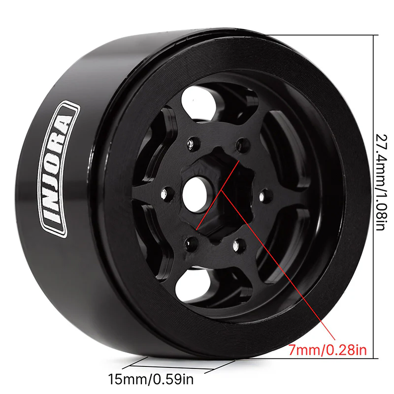 INJORA 1.0" 6-Spoke Wheels for Micro Crawlers (W1006) - Image 5
