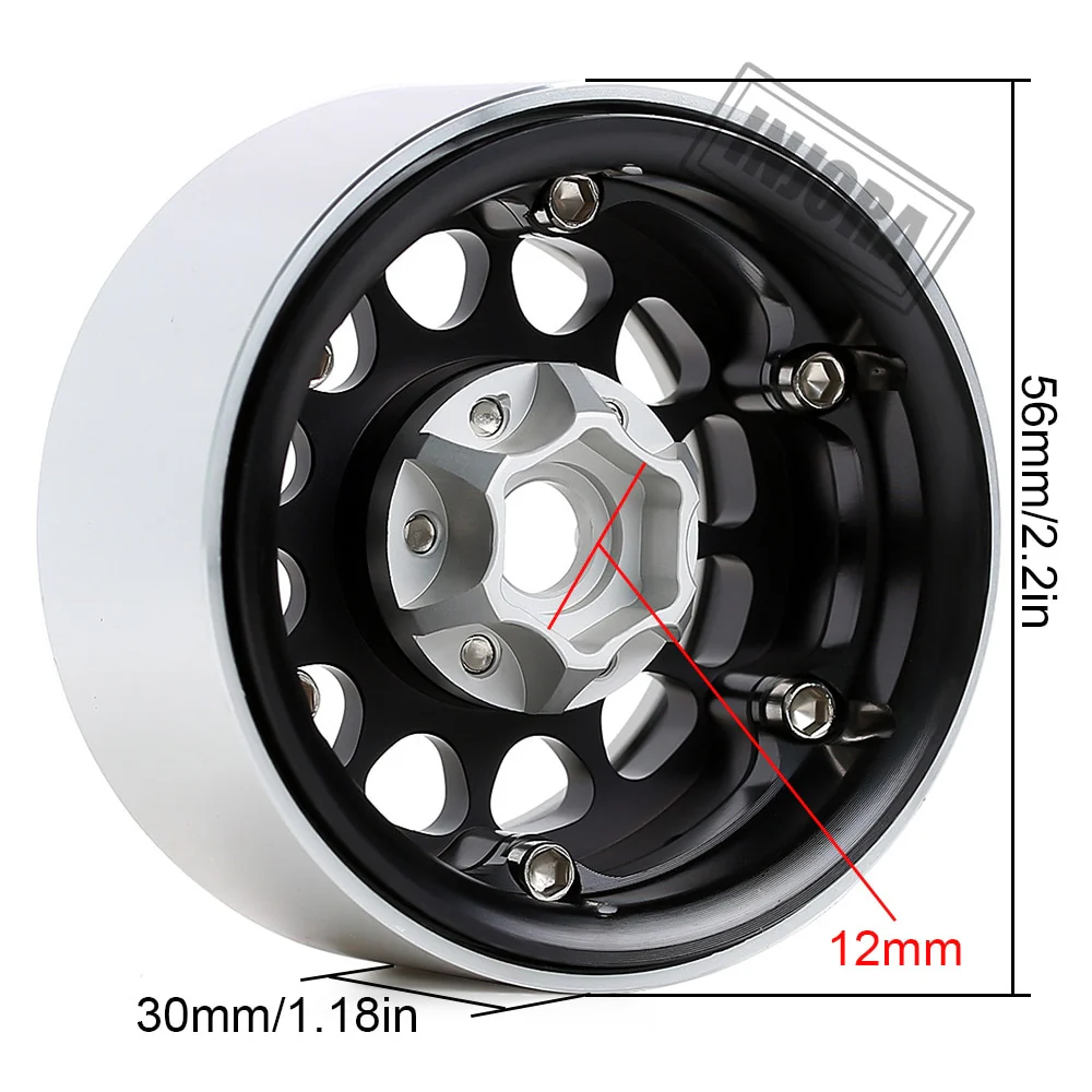 [Germany Clearance Deal] INJORA 4PCS 1.9" Aluminum Alloy Beadlock Wheel Rims for 1/10 RC Crawler - Image 3