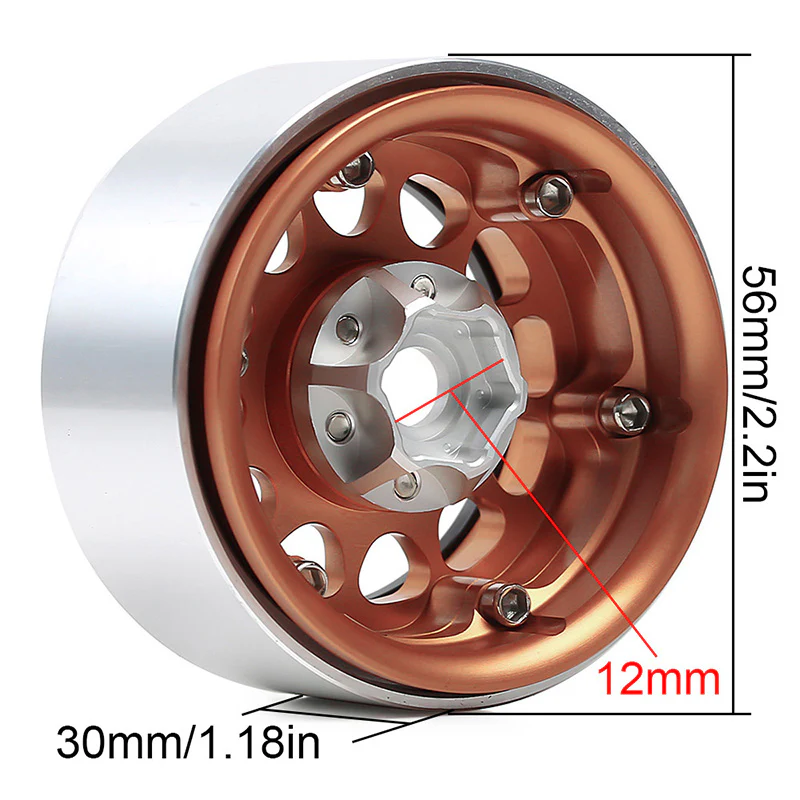 [Germany Clearance Deal] INJORA 4PCS 1.9" Aluminum Alloy Beadlock Wheel Rims for 1/10 RC Crawler - Image 7
