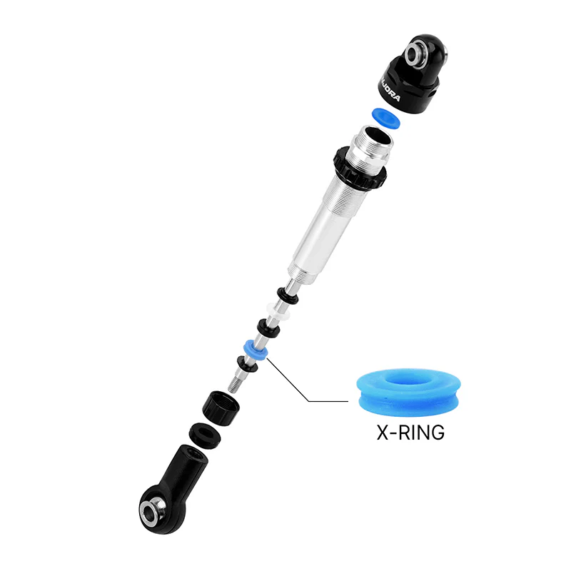 INJORA 4pcs 100mm DRX Dual-Rate Spring Oil Shocks for 1/10 SCX10 III CJ7 - Image 3
