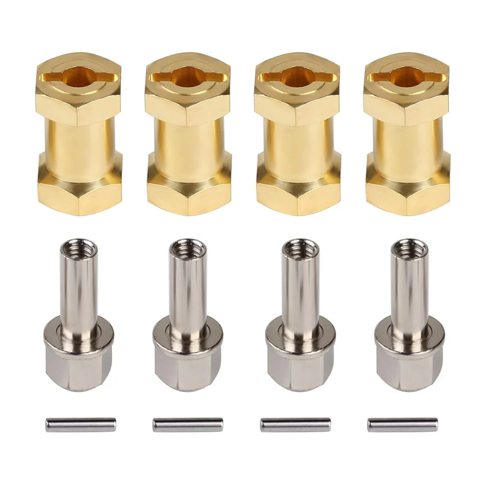 INJORA 4PCS 12mm Heavy Brass Wheel Hex Hub Extenders for SCX10 & SCX10 II - Image 9
