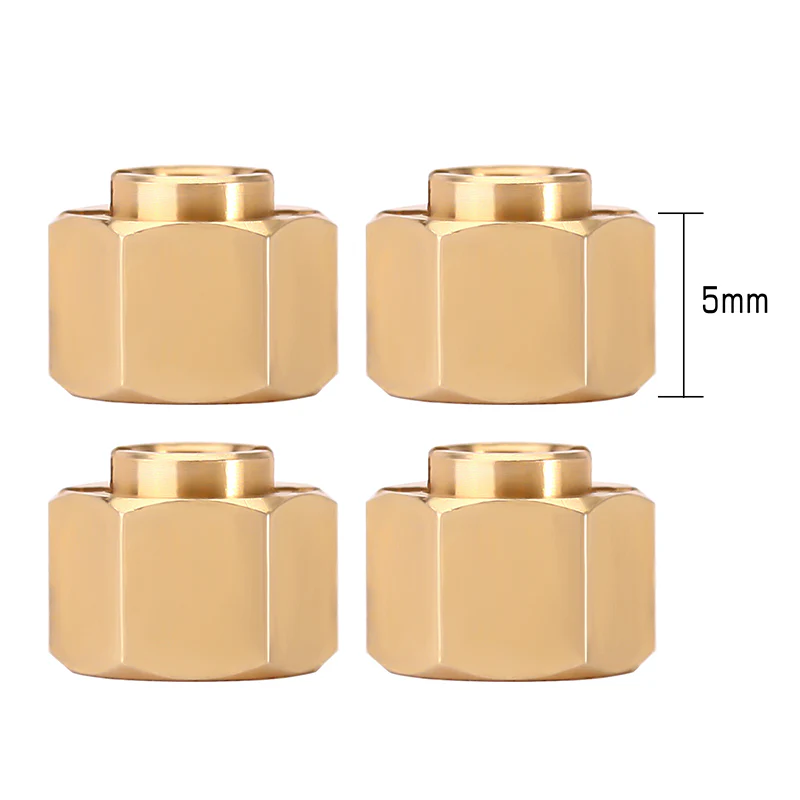 INJORA 4PCS 5/6/7/10mm Brass Wheel Hex Hub Extenders for 1/18 TRX4M Upgrade (4M-02) - Image 3