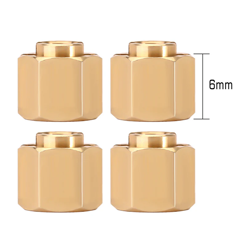 INJORA 4PCS 5/6/7/10mm Brass Wheel Hex Hub Extenders for 1/18 TRX4M Upgrade (4M-02) - Image 6