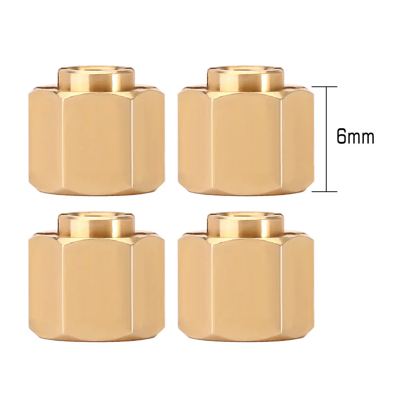 INJORA 4PCS 6/7/10mm Brass Wheel Hex Hub Extenders for 1/18 Redcat Ascent-18 - Image 3