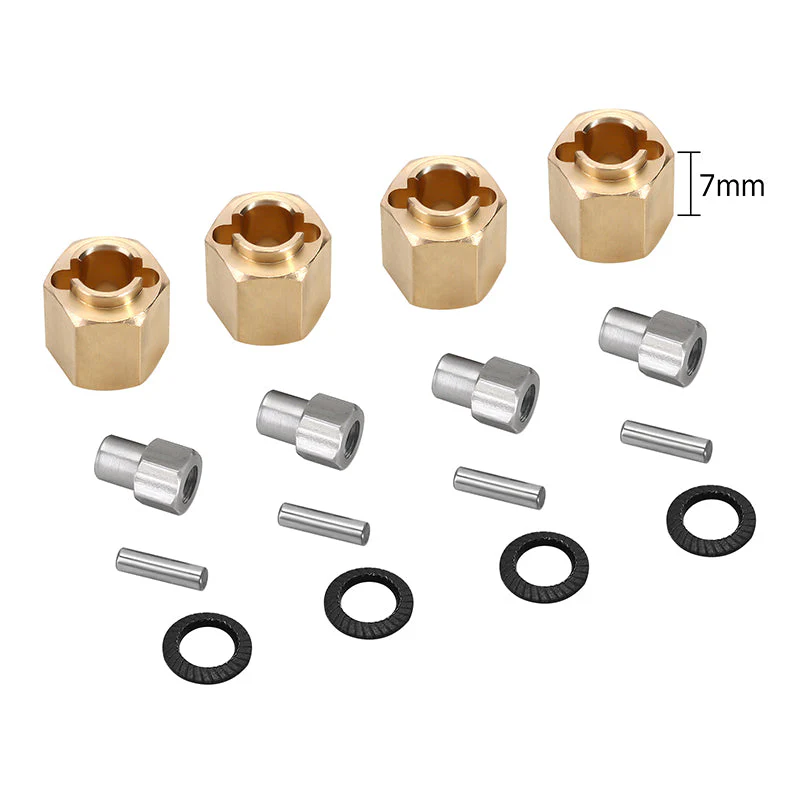 INJORA 4PCS 6/7/10mm Brass Wheel Hex Hub Extenders for 1/18 Redcat Ascent-18 - Image 4