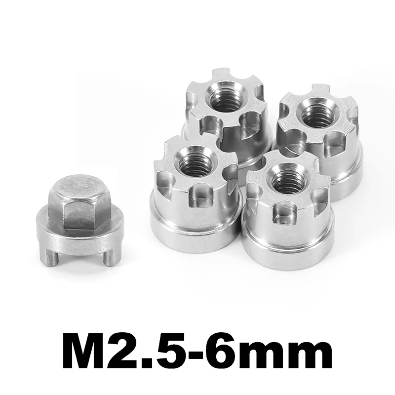 INJORA Stainless Steel Wheel Nuts 6/7/8.5mm for 1/18 TRX4M (M2.5) - Image 2