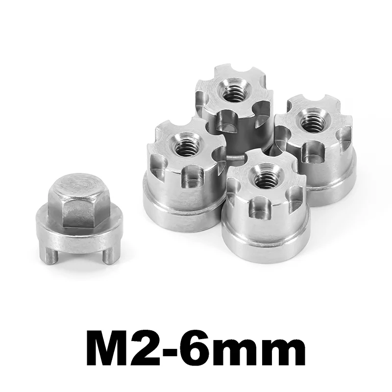 INJORA Stainless Steel Wheel Nuts 6/7/8.5mm for 1/24 SCX24 AX24 (M2) - Image 2