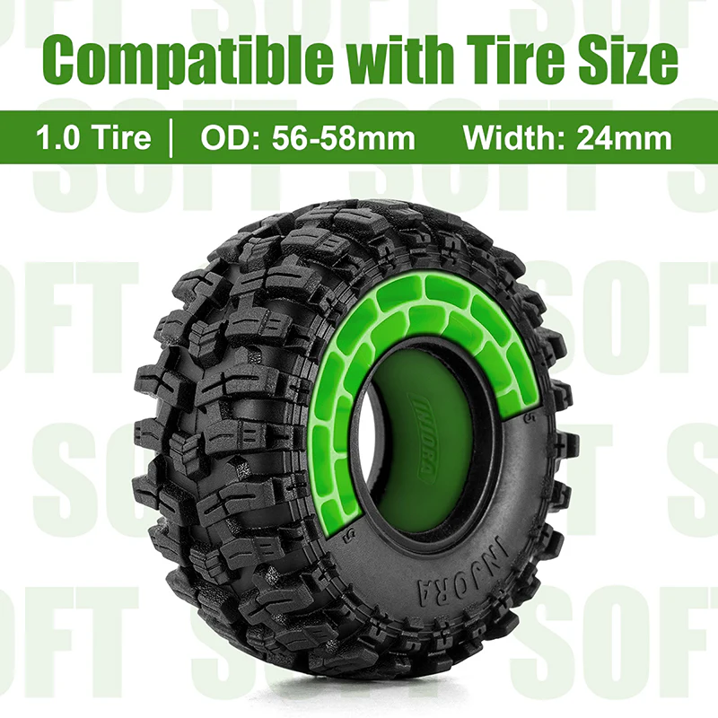 INJORA Silicone Rubber Inserts for 1.0" 56-58mm Tires (1056) - Image 10