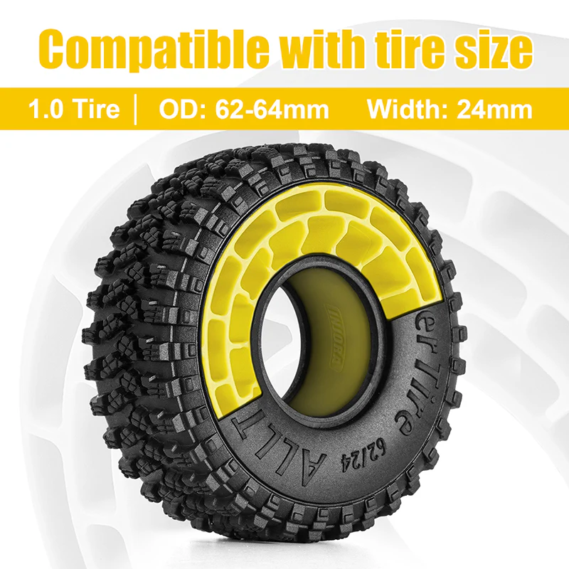 [US Warehouse] INJORA 4pcs Silicone Rubber Inserts For 62-64mm*24mm 1.0" Tires (1064) - Image 4