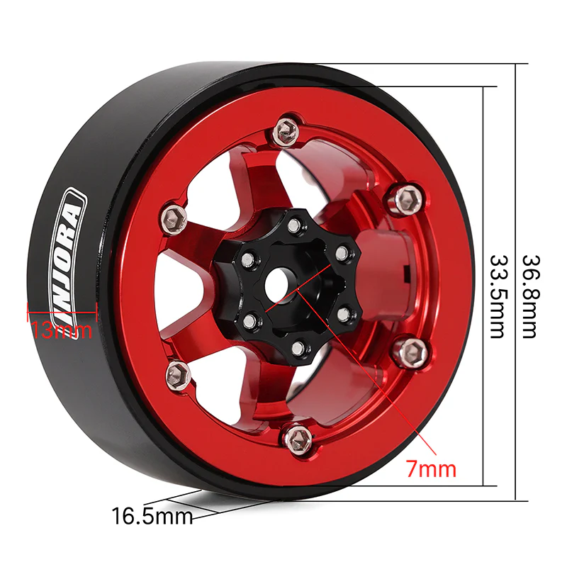 INJORA 1.3" Aluminium -5.25mm Offset Wheels for Micro Crawlers (W1313) - Image 20