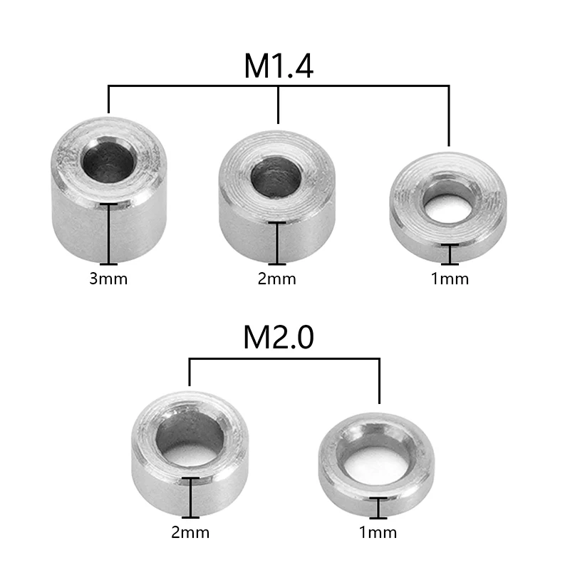INJORA 50PCS M1.4 M2 Flat Stainless Steel Washers Spacers for 1/24 SCX24 AX24 - Image 2