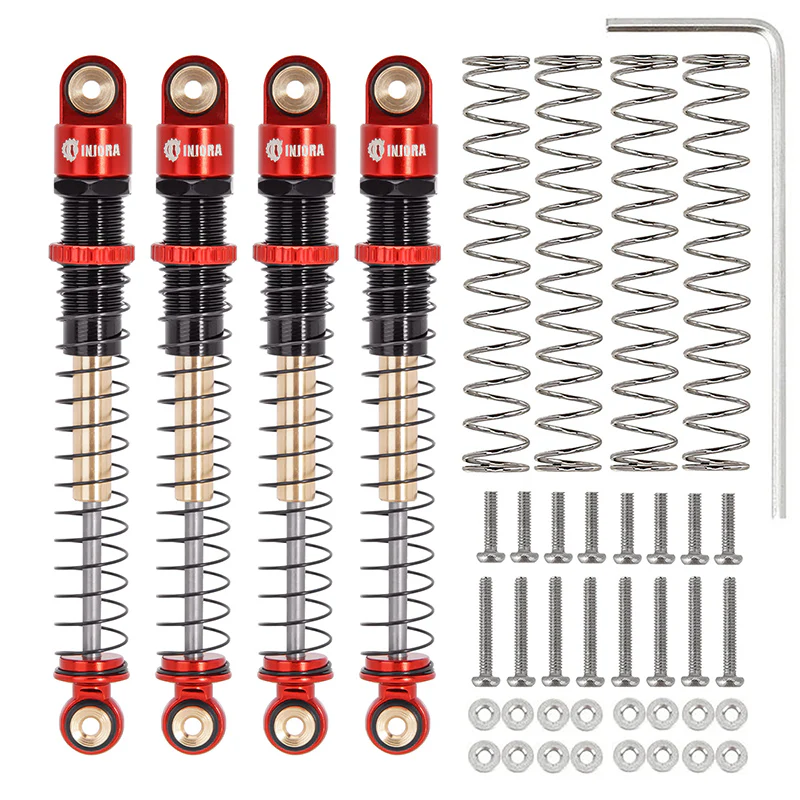 INJORA 51mm Aluminum Long Travel Threaded Double Barrel Shocks for Axial AX24 - Image 2
