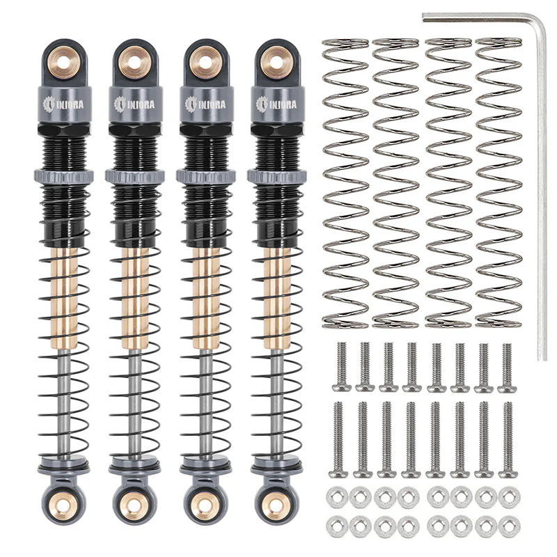 INJORA 51mm Aluminum Long Travel Threaded Double Barrel Shocks for Axial AX24 - Image 13