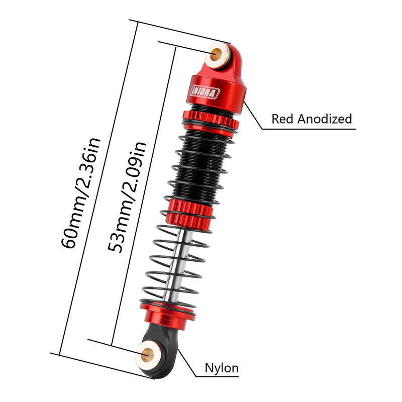 INJORA 53mm Threaded Oil Shocks for 1/18 Redcat Ascent-18 HPI Venture18 - Image 14