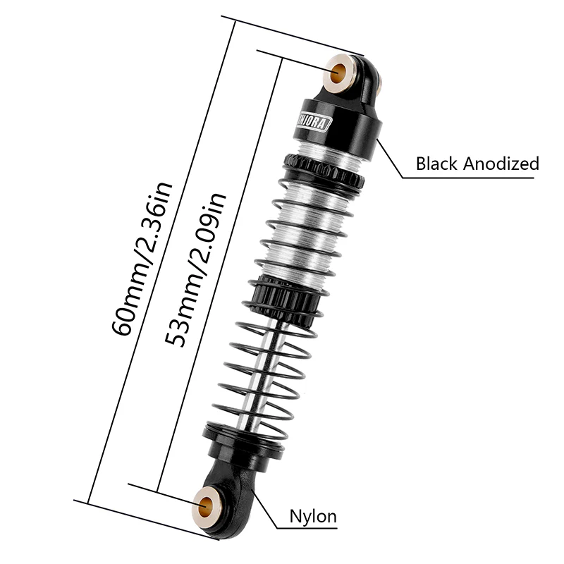INJORA 53mm Threaded Oil Shocks for 1/18 Redcat Ascent-18 HPI Venture18 - Image 4