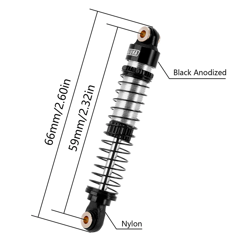 [US Warehouse] INJORA 59mm Long Threaded Oil Shocks for 1/18 TRX4M (4M-42) - Image 3