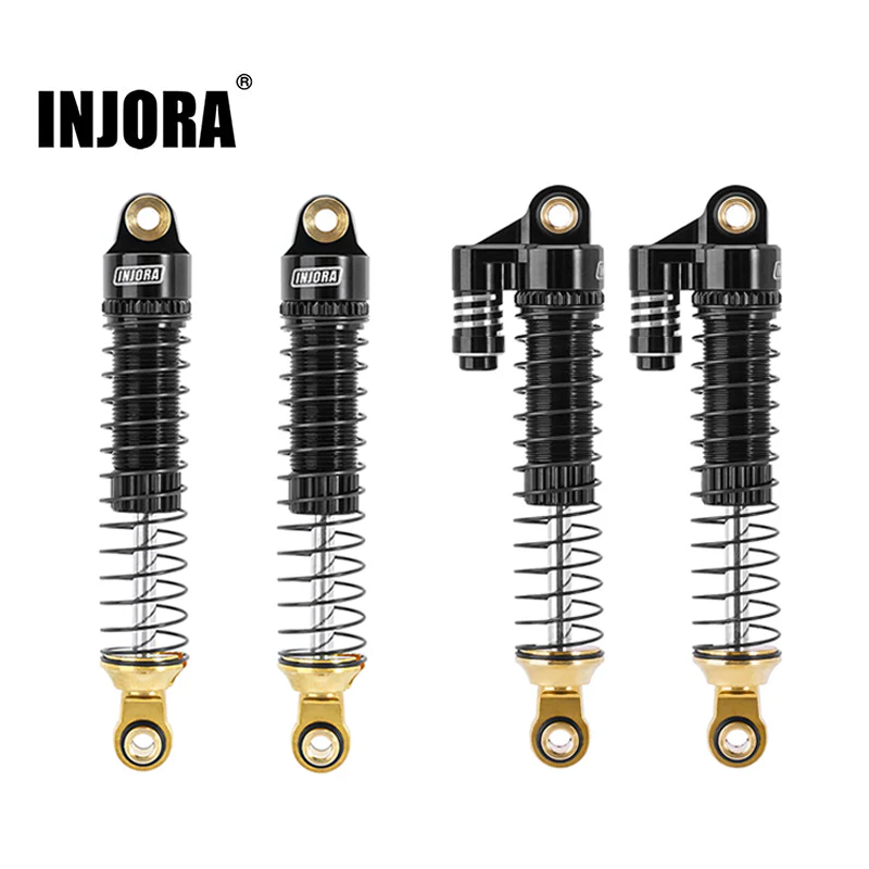 INJORA 59mm Long Threaded Oil Shocks with Brass End for 1/18 TRX4M Upgrade