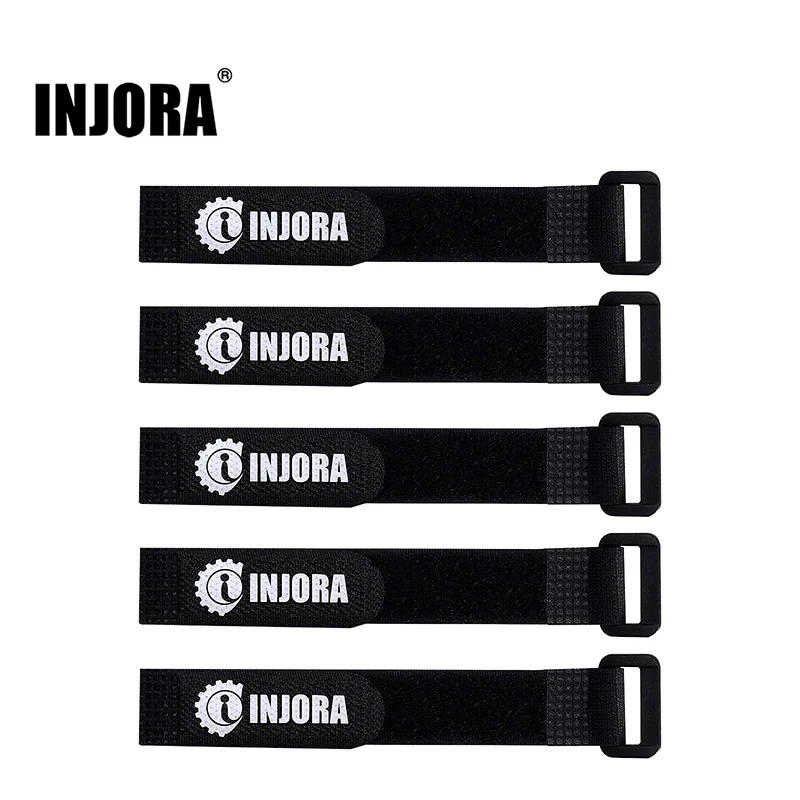 INJORA 5PCS 20*2cm Non-Slip Battery Straps for 1/10 RC Cars