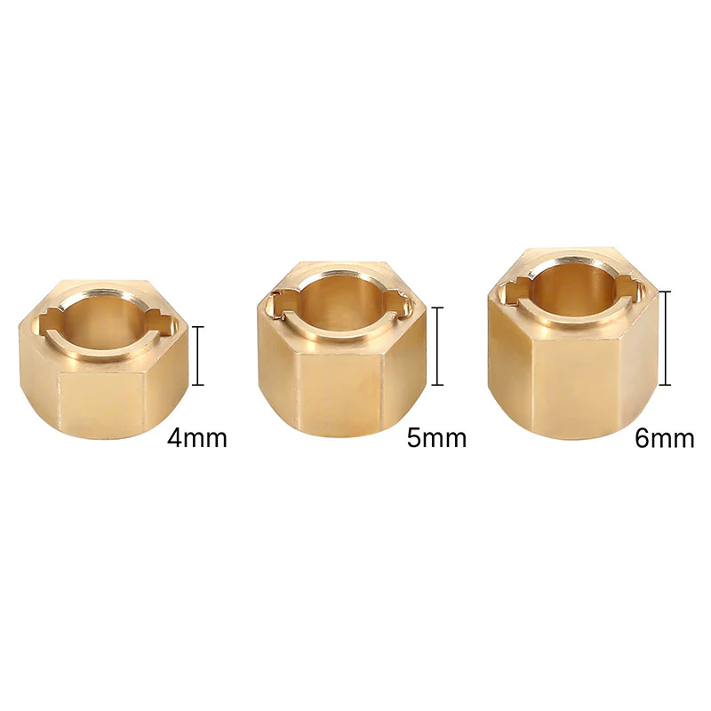 INJORA 7mm Brass Wheel Hex Hub Extenders for FMS FCX24 FCX18 (FCX24-07) - Image 9