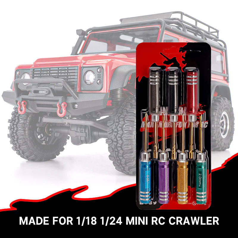 INJORA 7 Colors Short Handle Hex Screwdriver Nut Driver Tool Kit for 1/18 1/24 RC Crawlers - Image 5