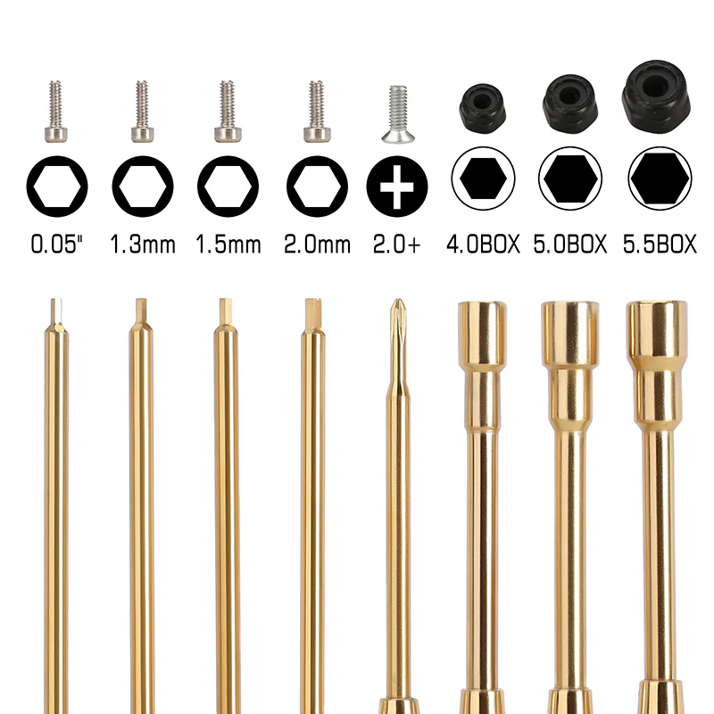 INJORA 8-in-1 Hex, Phillips Screwdriver, Nut Drivers Quick Change Tool Kit for 1/24 1/18 Mini RC - Image 3