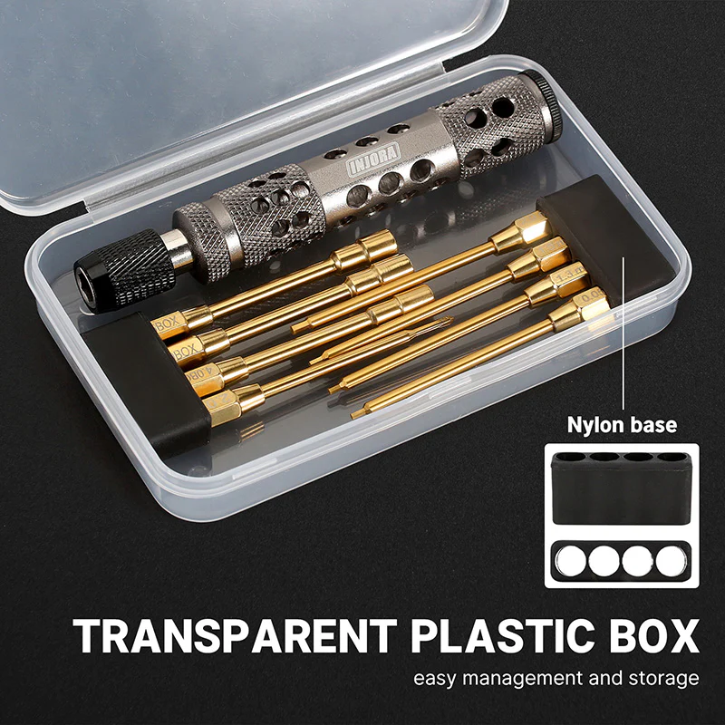 INJORA 8-in-1 Hex Screwdrivers Nut Drivers Quick Change RC Tool Kit for TRX4M SCX24 Ascent-18 - Image 3
