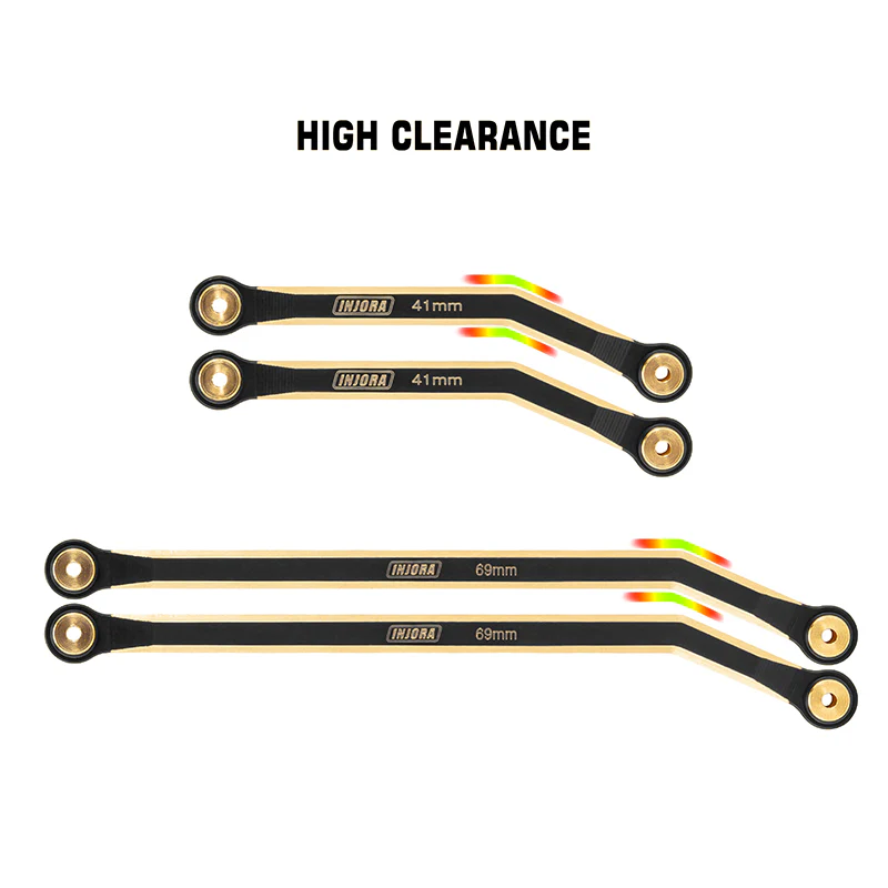 [Clearance Sale] INJORA 8PCS Black Brass High Clearance Links Set for 1/24 Axial SCX24 Deadbolt Betty - Image 4
