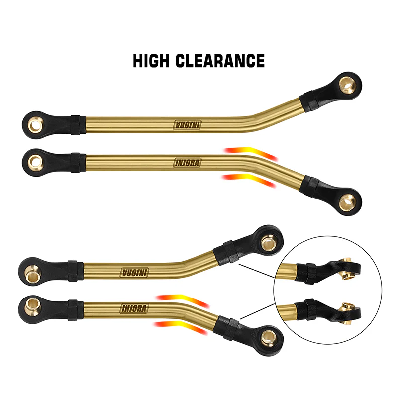 INJORA 8PCS Brass High Clearance Links Set for 1/18 TRX4M High Trail K10 F150 (4M-77) - Image 3