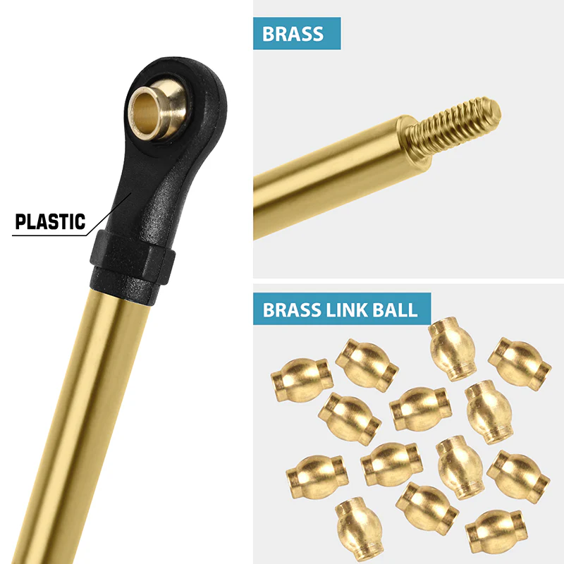INJORA 8PCS Brass High Clearance Links Set for 1/18 TRX4M High Trail K10 F150 (4M-77) - Image 4