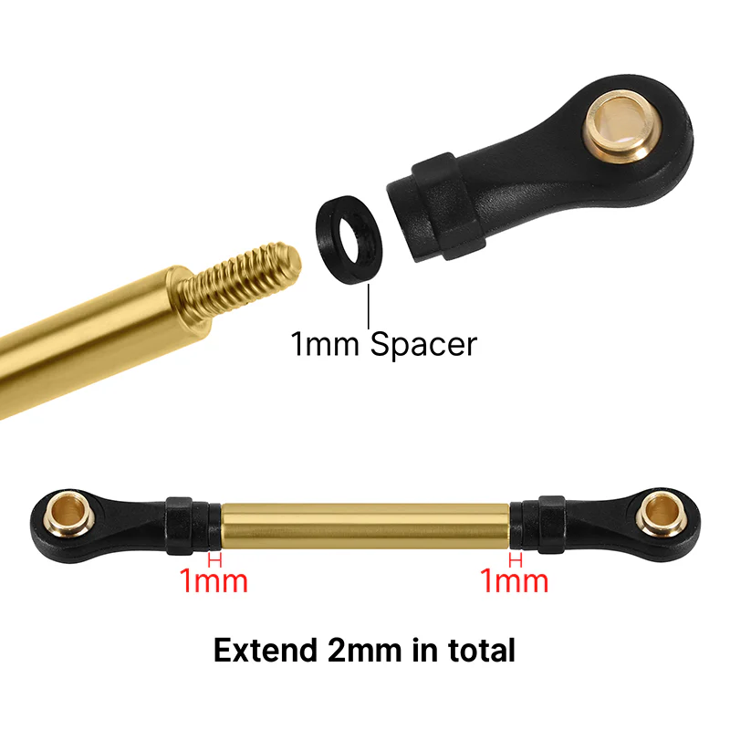 INJORA 8PCS Brass High Clearance Links Set for 1/18 TRX4M High Trail K10 F150 (4M-77) - Image 5