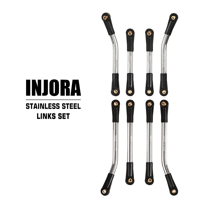 [US Warehouse] INJORA 8PCS Stainless Steel High Clearance 4 Links Set for SCX24 C10 JLU Bronco Base Camp 4Runner - Image 10