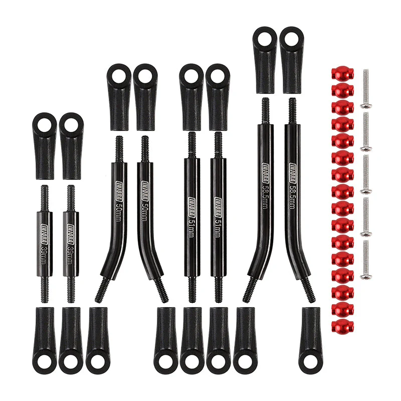 [US Warehouse] INJORA 8PCS Stainless Steel High Clearance 4 Links Set for SCX24 C10 JLU Bronco Base Camp 4Runner - Image 3