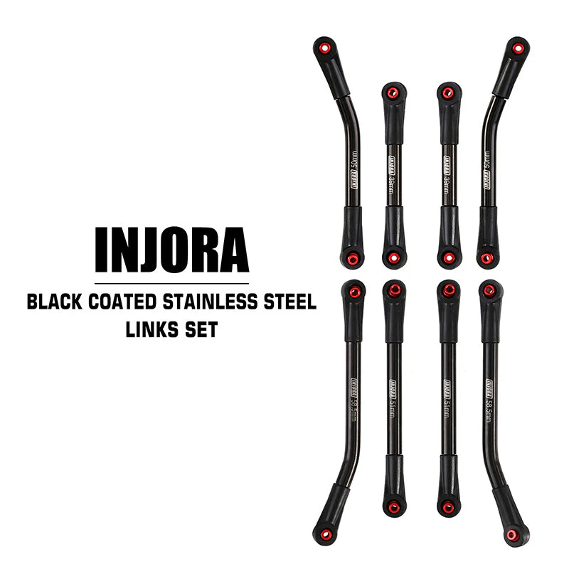 [US Warehouse] INJORA 8PCS Stainless Steel High Clearance 4 Links Set for SCX24 C10 JLU Bronco Base Camp 4Runner - Image 5