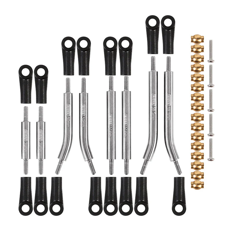 [US Warehouse] INJORA 8PCS Stainless Steel High Clearance 4 Links Set for SCX24 C10 JLU Bronco Base Camp 4Runner - Image 8